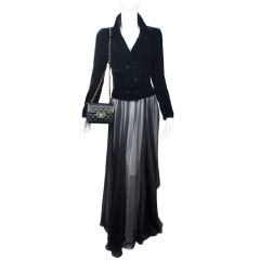 CHANEL 09A Black Silk Full Length Skirt FR 38 US 6
