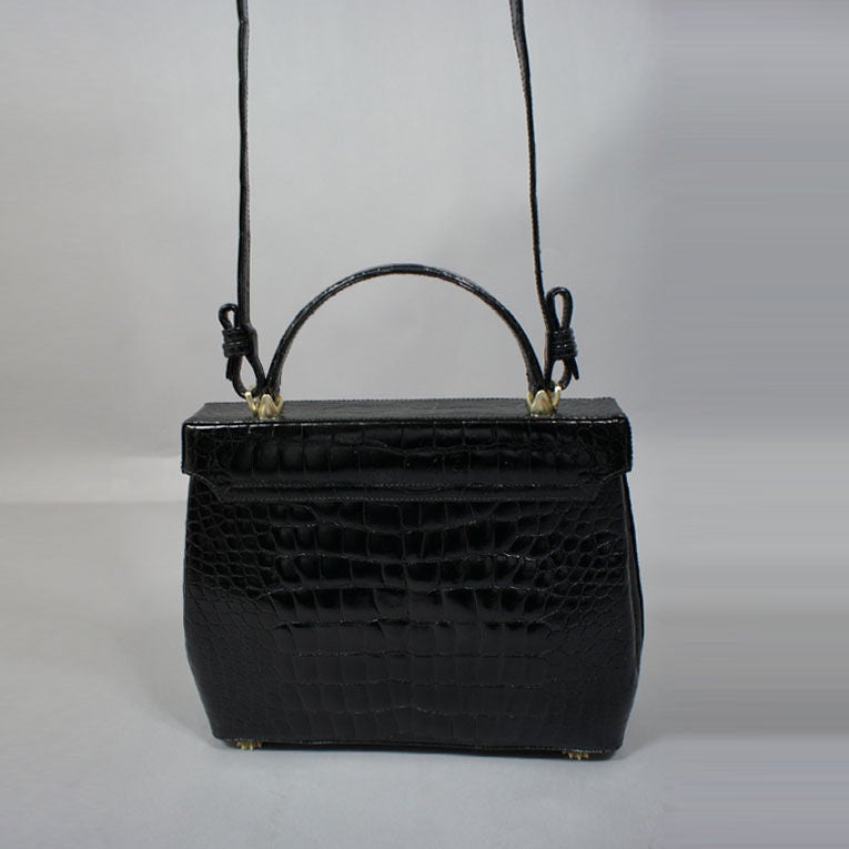 Women's Kieselstein-Cord Black Alligator Lombard Bag