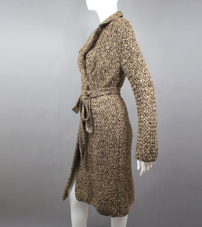 Ralph Lauren Purple Label Gold Lurex Sweater Coat