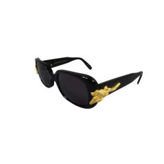 Kieselstein Cord Black 'Gatorville' Sunglasses