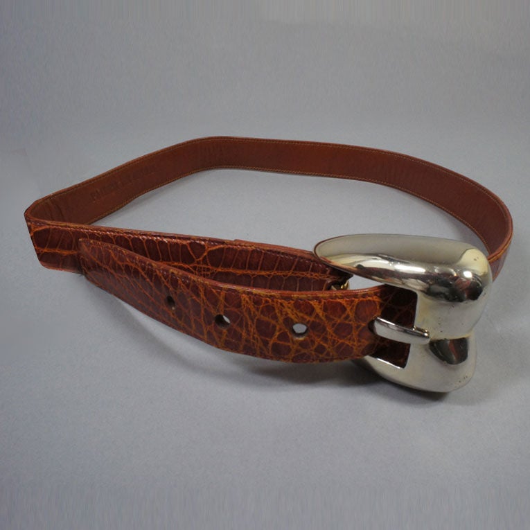 Patricia Von Musulin Alligator Belt with Sterling Silver Buckle For Sale 2