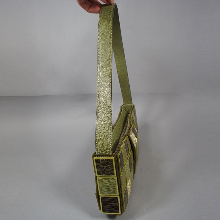 Women's Kieselstein Cord Large Olive Woman Of The World Tile Bag For Sale