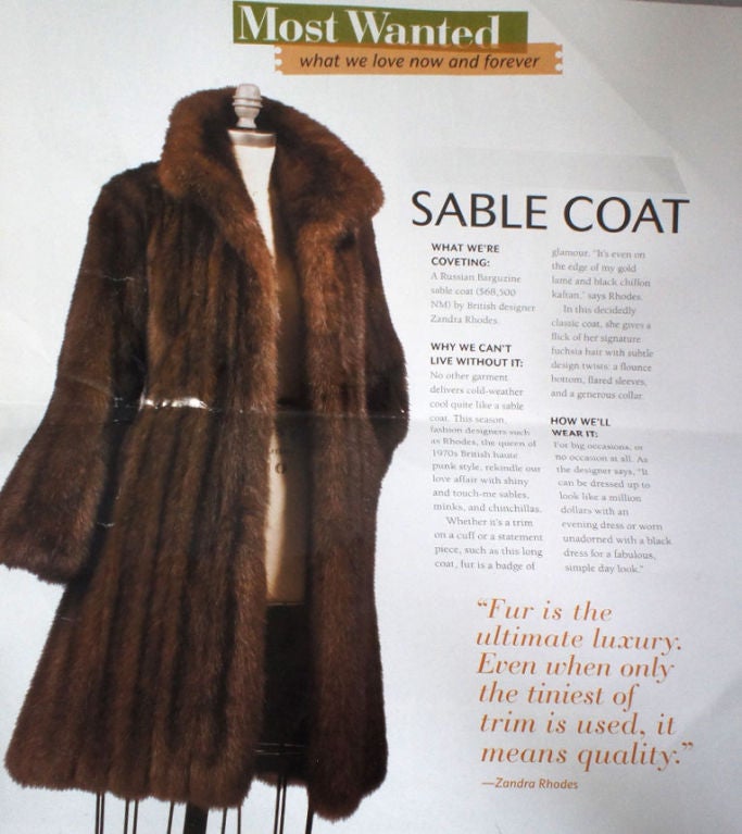 Saks Fifth Avenue Russian Sable Fur Coat 4 6 For Sale 4