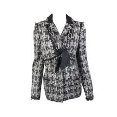 CHANEL 05A Black and White Wool Boucle Jacket and Vest Set 40 8