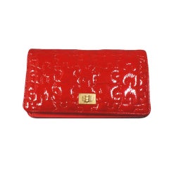 CHANEL 08P 'PUZZLE'  Red Patent Leather Wallet
