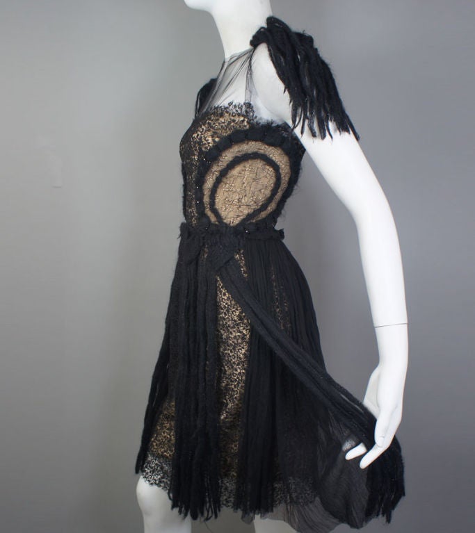 Women's RODARTE Fall 08 Sheer Lace RUNWAY Dress 2/4 $8k NWT For Sale