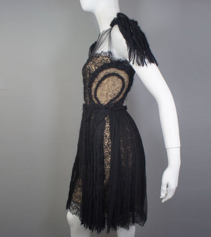 RODARTE Fall 08 Sheer Lace RUNWAY Dress 2/4 $8k NWT For Sale 1