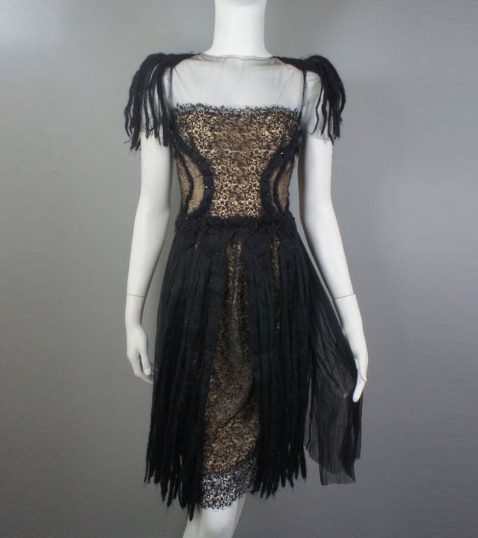 RODARTE Fall 08 Sheer Lace RUNWAY Dress 2/4 $8k NWT For Sale 5
