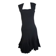 Alaia Vintage Black Ribbed BodyCon Sleeveless Dress Size 40 6