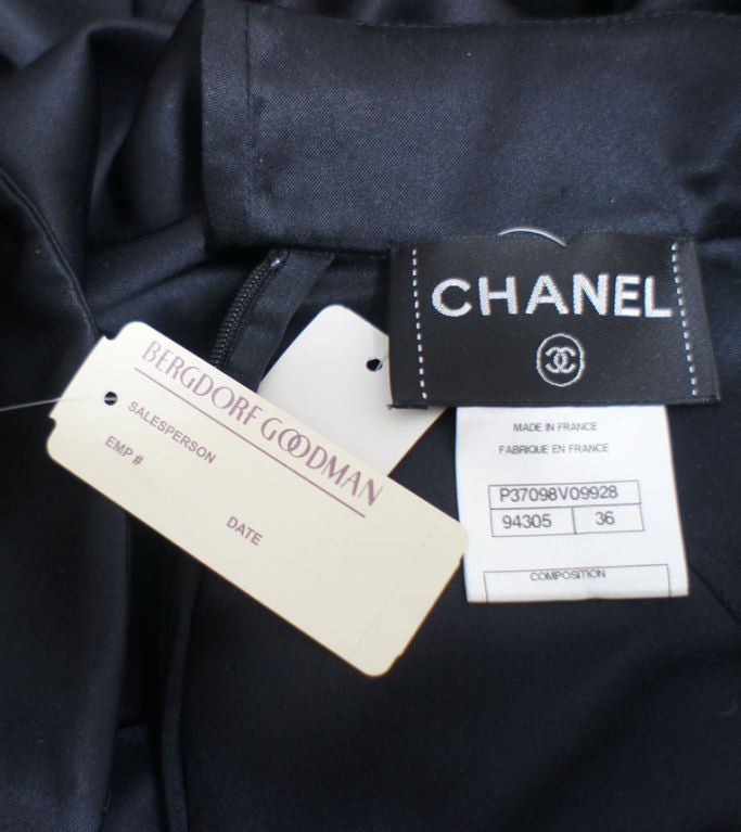 CHANEL Black Silk Gown Size 36 4 For Sale 1