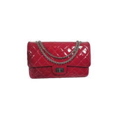 CHANEL 10A Jumbo Reissue 2.55 Rouge Patent Leather Double-flap