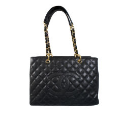 CHANEL Black Caviar Leather Grand Shopper Tote Bag GHW