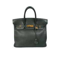 Hermes Vert Fonce (Forest Green) Togo HAC Birkin 32cm Gold HW