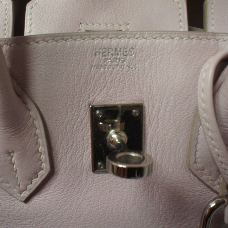 Hermes Rose Dragee (Pale Pink) Swift Mini Birkin 25cm PHW 3