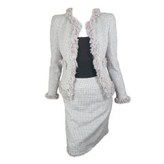 CHANEL 04P Pastel Fantasy Tweed Skirt Suit 34 2