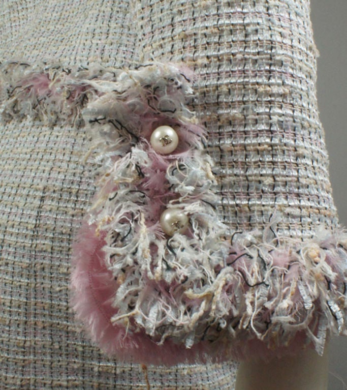 CHANEL 04P Pastel Fantasy Tweed Skirt Suit 34 2 3