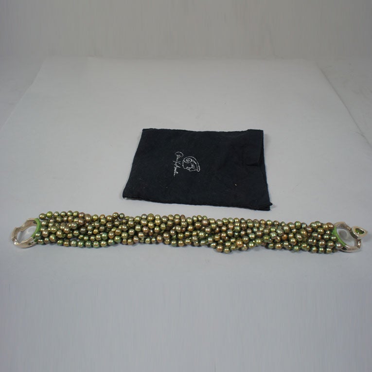 Women's Patricia Von Musulin 8 Strand Dyed Green Pearl Torsade Necklace