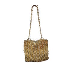 Paco Rabanne '69 Icon Shiny Gold Aluminum Chain Mail Bag