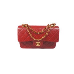 Vintage CHANEL Classic Red 2.55 Double Flap Bag GHW