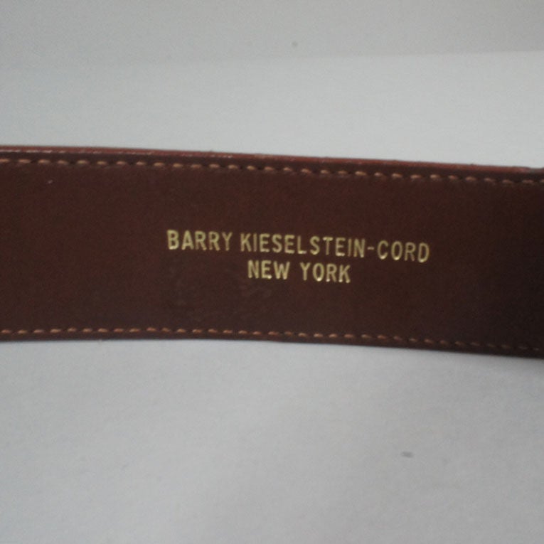 Kieselstein-Cord Brown Lizard Belt With Eagle Head Buckle For Sale 1