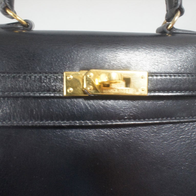 Hermes Vintage Noir (Black) Box Leather Mini Kelly 20cm GHW 2