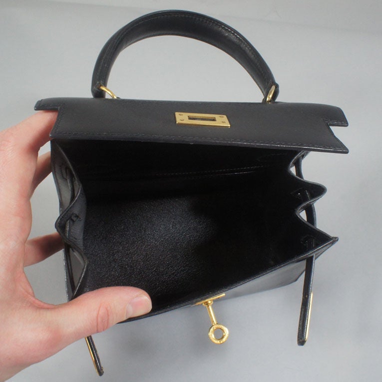 Hermes Vintage Noir (Black) Box Leather Mini Kelly 20cm GHW 3