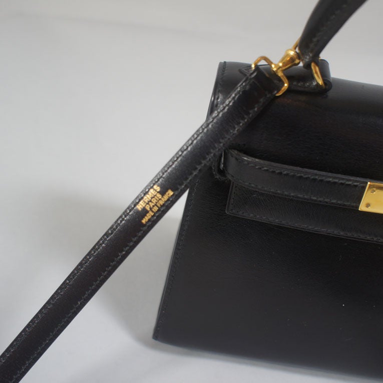 Hermes Vintage Noir (Black) Box Leather Mini Kelly 20cm GHW 6
