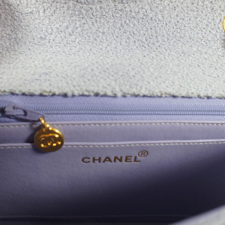 CHANEL Vintage Lavender (Purple) Boucle Classic Flap Bag GHW 5