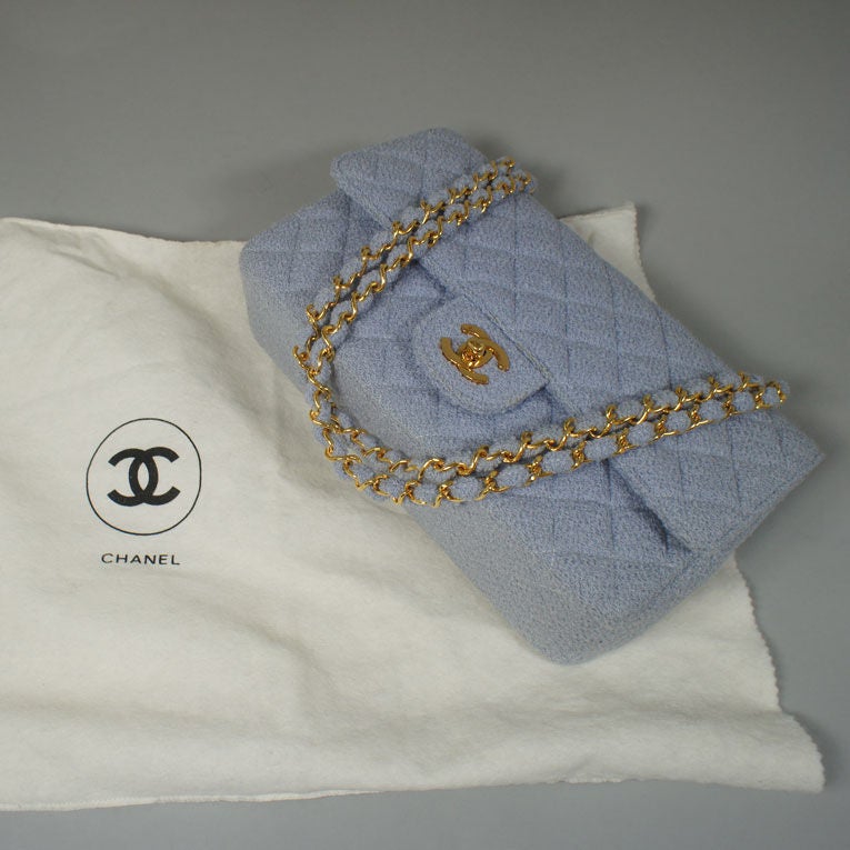 CHANEL Vintage Lavender (Purple) Boucle Classic Flap Bag GHW 6
