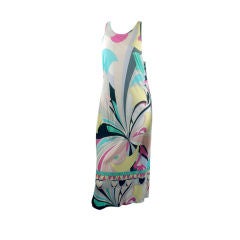 Emilio Pucci Sleeveless Floral Print Shift Dress 46 12