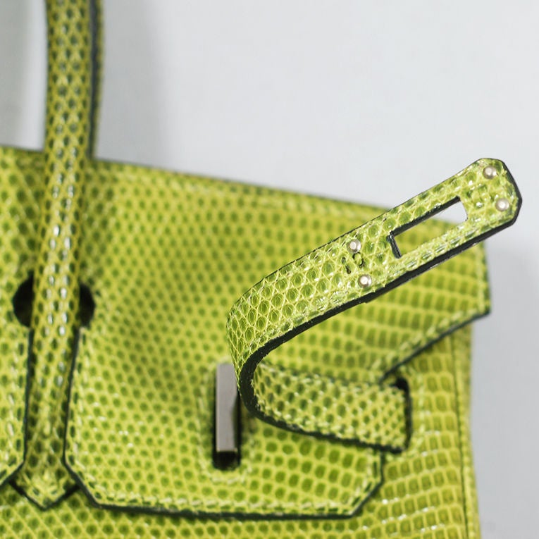 Hermes Vert Anis (Green) Lizard 25 cm Birkin PHW 3