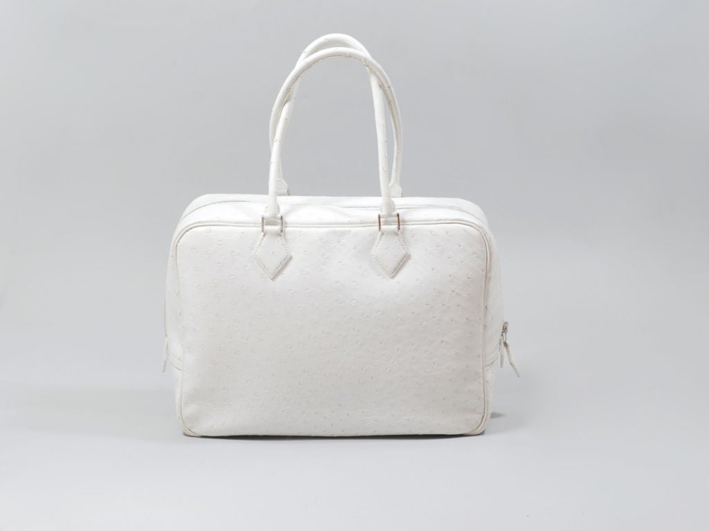 Hermes Blanc (White) Ostrich Plume 32cm