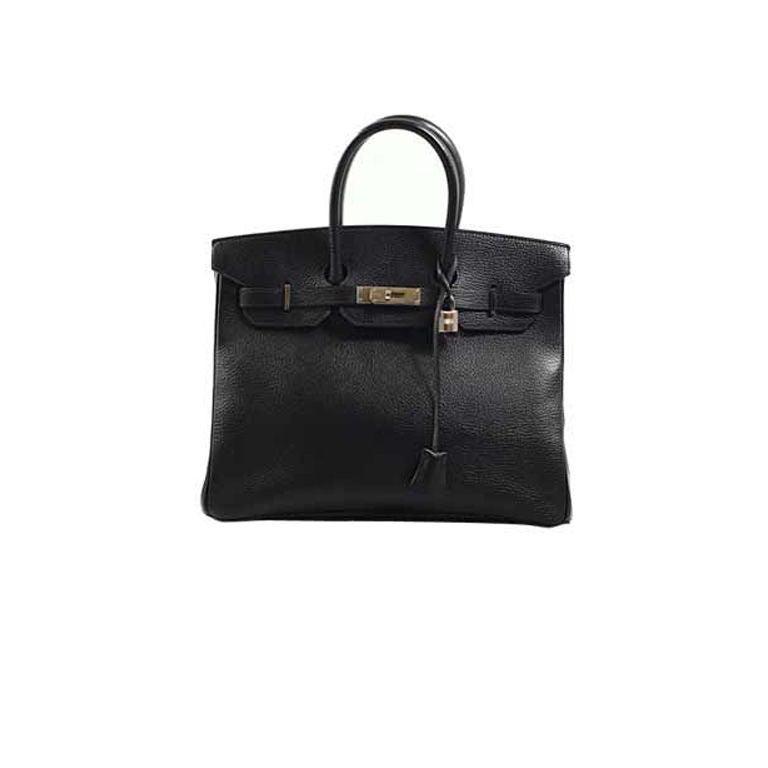 Hermes Noir (black) Ardennes Birkin 35cm Palladium HW