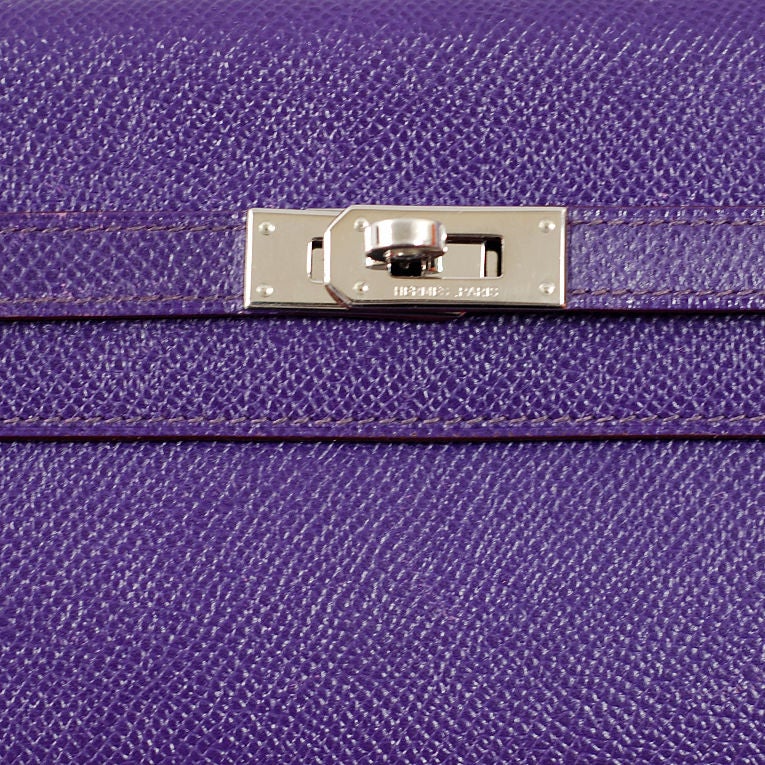 Hermes Kelly Long Wallet Iris (purple) Epsom Leather PHW 2