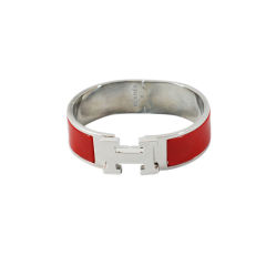 Hermes Clic-Clac H Wide Bracelet Red Enamel PHW