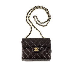 CHANEL Chocolate Lambskin Quilted Flap Shoulder Bag GHW