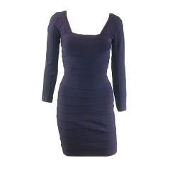 Herve Leger Couture Vintage Purple Bandage Bodycon Dress US 2