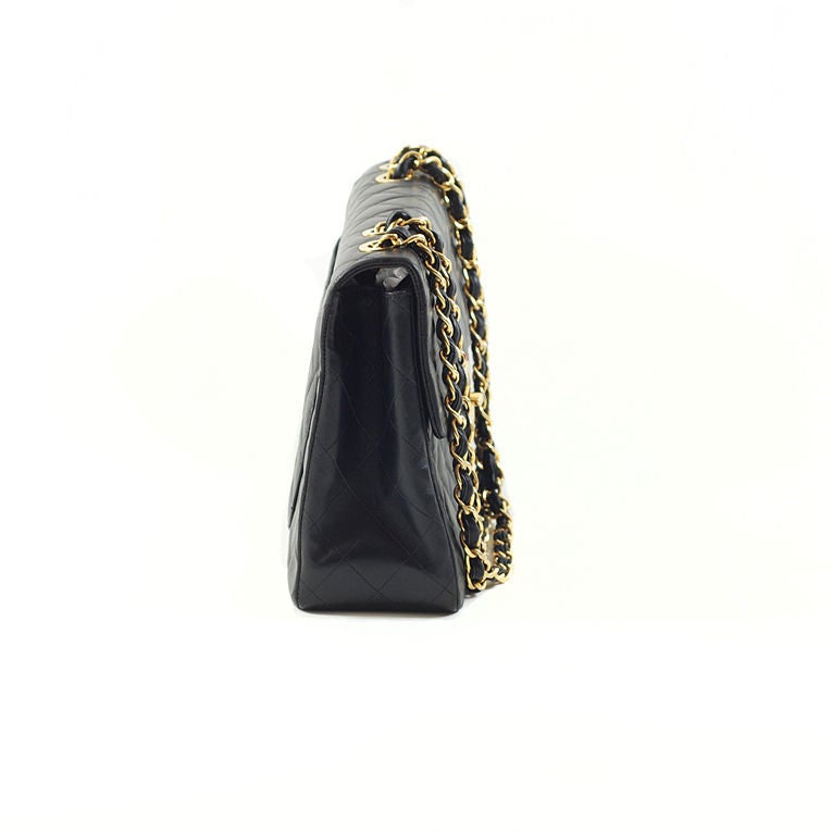 Women's CHANEL Vintage Black Lambskin XL Jumbo Flap Bag GHW