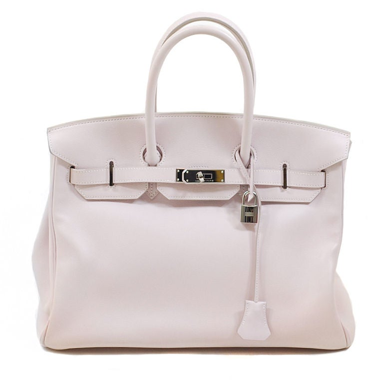 Hermes Rose Dragee Swift 35 cm Birkin PHW 5