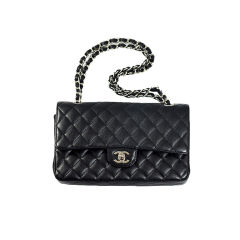 CHANEL Black Caviar Classic 2.55 Double Flap Bag SHW