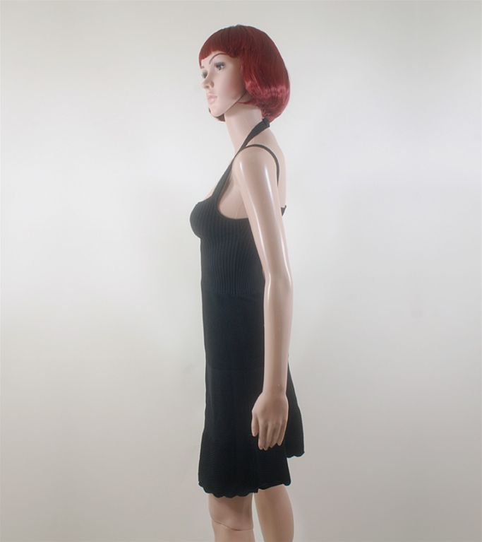 Women's CHANEL 08P Black Knit Halter Dress 36 4 / 34 2 For Sale