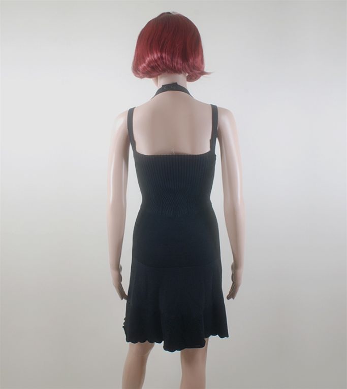 CHANEL 08P Black Knit Halter Dress 36 4 / 34 2 For Sale 1