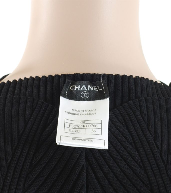 CHANEL 08P Black Knit Halter Dress 36 4 / 34 2 For Sale 2