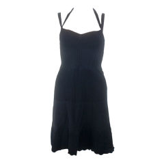 CHANEL 08P Black Knit Halter Dress 36 4 / 34 2