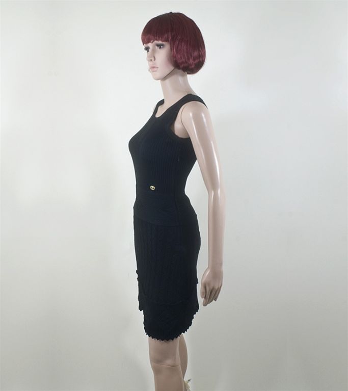 Women's CHANEL 07P Black Sleeveless Knit Dress 36 4 / 34 2 For Sale