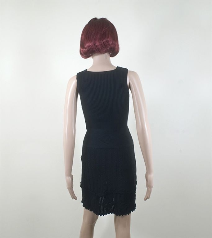 CHANEL 07P Black Sleeveless Knit Dress 36 4 / 34 2 For Sale 1