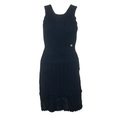CHANEL 07P Black Sleeveless Knit Dress 36 4 / 34 2