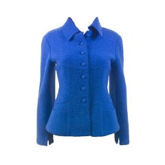 CHANEL 99A  Blue Wool Jacket FR 36 US 4