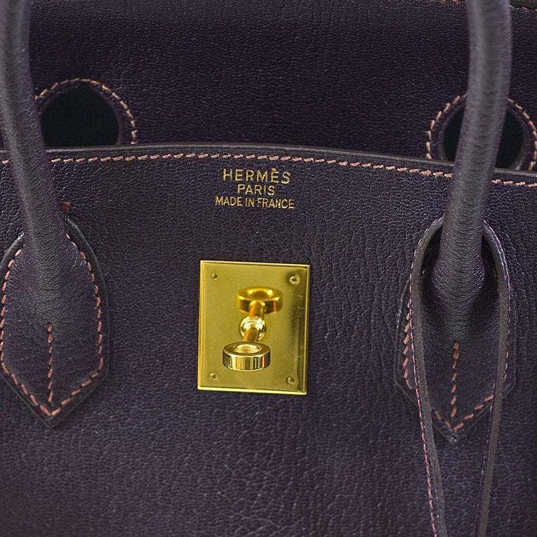 Hermes Raisin Chevre de Coromandel Birkin 35cm GHW 4