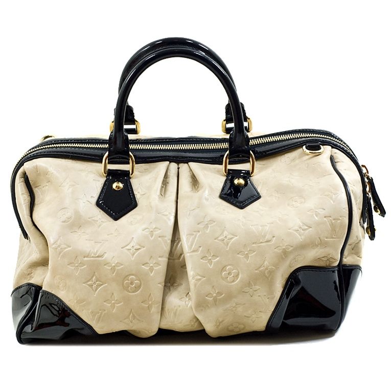 Louis Vuitton Ivory STEPHEN Monogram Embossed Cuir Bag GHW 1